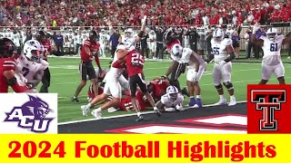 Abilene Christian vs Texas Tech Football Game Highlights 8 31 2024 [upl. by Norud]