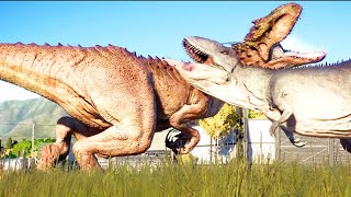 Battle of the Titans  Indominus rex vs Indoraptor vs Qianzhousaurus  Jurassic World Evolution 2 [upl. by Rasia]