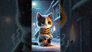 A snowy winter night… The Little Match Cat’s Small Miracle 🐾✨ [upl. by Lonergan]