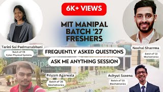 MIT MANIPAL FRESHERS 27 ASK ME ANYTHING SESSION  Tarini Sai Padmanabhuni [upl. by Adnotal249]