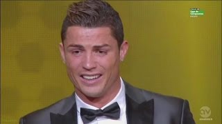 Cristiano Ronaldo EMOTIONAL After He Wins FIFA Ballon dOr 2013 HD [upl. by Elleryt339]