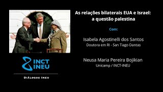 Diálogos INEU As relações bilaterais EUA e Israel a questão palestina [upl. by Naut]