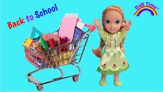 BACK TO SCHOOL SHOPPING HAUL ELSA amp ANNA NEW SCHOOL SUPPLIES [upl. by Alic]