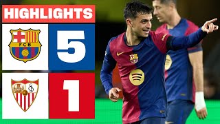 FC BARCELONA 5  1 SEVILLA FC I RESUMEN LALIGA EA SPORTS [upl. by Don]