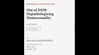 Out of DSM Depathologizing Homosexuality  RTCLTV [upl. by Cohdwell185]