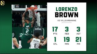 Panathinaikos  Villeurbanne 9268  Lorenzo Brown 17 Points 21 PIR [upl. by Onairpic]