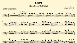 Zero Black Sherif amp Mabel Playalong for Trombone [upl. by Desdee]