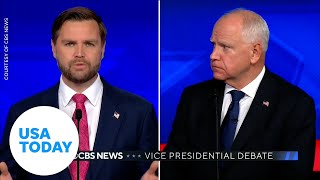 Vice presidential candidates debate abortion rights  USA TODAY [upl. by Lengel225]