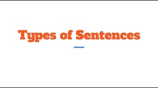 4 Types of Sentences [upl. by Nallad]