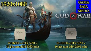 God of War COMPARATIVA i7 2600k vs i3 10100  GTX 1650 test de rendimiento [upl. by Arraek]