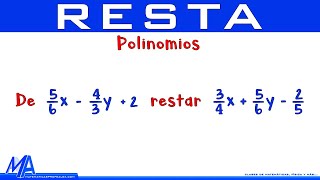 Resta de expresiones algebraicas  Ejemplo 3 Polinomios [upl. by Llib715]