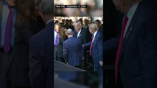 Donald Trump and Kamala Harris shake hands at Ground Zero [upl. by Teirtza513]