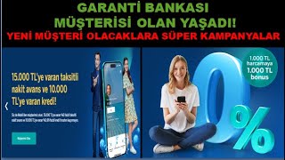 GARANTİ BANKASINDAN SÜPER FIRSAT GARANTİ BANKASI FAİZSİZ TAKSİTLİ NAKİT AVANS VE 1000 TL BONUS [upl. by Bruis]