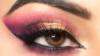 Gold and Purple Smokey Eyemakeup Tutorial For Hooded Eyes pigmentplay32​⁠ [upl. by Eisset]