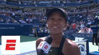 2018 US Open interview Naomi Osaka after advancing to first major semifinal  ESPN [upl. by Dielle253]