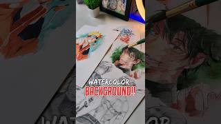 Easy Watercolor Background Tutorial😏 animedrawing art naruto [upl. by Longo]