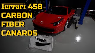 HOW TO INSTALL CARBON FIBER FRONT CANARDS on a FERRARI 458 [upl. by Rea416]