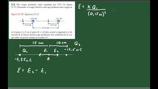 Campo Eléctrico Producido por dos Cargas ejercicio 2131 [upl. by Ignatz]