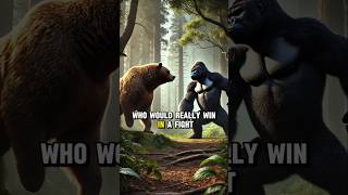 Gorilla vs Grizzly Bear No Contest shortsvideo foryou gorilla bear [upl. by Orazal]