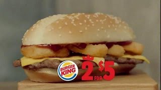 TV Commercial Spot  Burger King  2 for 5 Menu  Extra Long BBQ Cheeseburger  Taste Is King [upl. by Lleinad312]