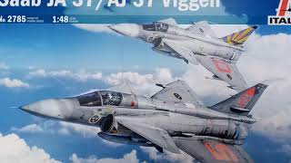 Saab Viggen 148 Italeri Kit Unboxing [upl. by Jocko]