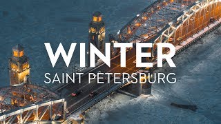 Winter Saint Petersburg Russia 6K Shot on Zenmuse X7 Drone [upl. by Adidnac644]