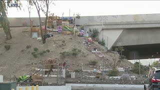 Homeless man creates mini mansion alongside Pacoima freeway [upl. by Enelez]