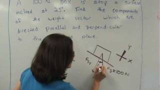 determining components of weight vector on an inclined plane [upl. by Loralyn]