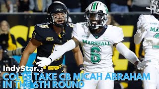 Colts select Marshall CB Micah Abraham with the 201st overall pick [upl. by Solohcin]