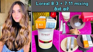 Loreal 83  711 Golden Light Blonde कैसें करे  hair colour full practical in Hindi [upl. by Mirelle418]