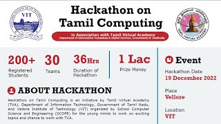 Hackathon on Tamil Computing [upl. by Ternan]