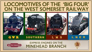 EXPRESS PASSENGER locomotives from THE BIG FOUR in action at BISHOPS LYDEARD on the WEST SOMERSET [upl. by Ruperto739]