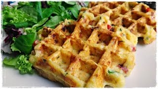 herzhafte bunte KARTOFFELWAFFELN  einfach schnell und lecker  enthält Werbung [upl. by Ettenawtna]