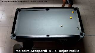 Malcolm Azzopardi vs Dejan Mallia  Euro Mens Ranking Tournament 3  Round 2 [upl. by Llednahc]