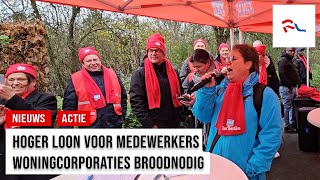 Vakbonden protesteren voor hoger loon medewerkers woningcorporaties [upl. by Brand]