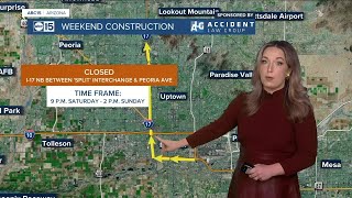 Weekend construction to impact I10 I17 and Loop 101 [upl. by Ahseital]