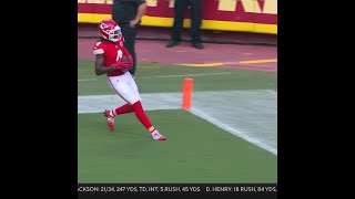 Rashee Rice with a 44yard touchdown catch from Patrick Mahomes vs Cincinnati Bengals [upl. by Vonny]