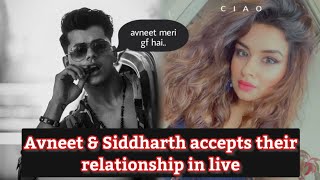 Avneet and Siddharth accepts their relation  cutest moment of sidneet  Avneet  Siddharth [upl. by Saitam]