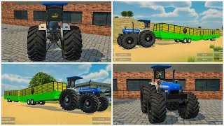 new holland 3630 4x4 modified  new holland me 2 tyolley add kaise kare  Indian tractor game 412 [upl. by Susann]