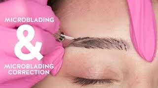 Microblading and Microblading correction procedure TUTORIAL [upl. by Airamat]