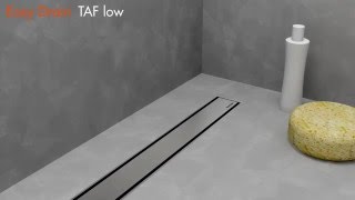 Linear Shower Drain Installation – Easy Drain Modulo TAF Low English [upl. by Enelaehs]