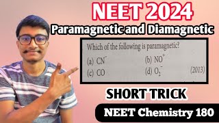 Paramagnetic and Diamagnetic short trick for NEET 2024 Chemical Bonding MCQ [upl. by Greenburg]