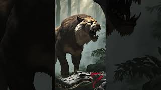 Smilodon vs Dinosaur vs Animals  Snake Alligator Velociraptor  dinosaurs animals [upl. by Allertse]