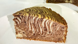 Zebra Cake Recipe  Marble Cake  Easy Cake Recipe at Home [upl. by Sherri]