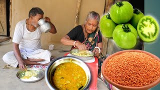 Masoor Dal RecipeLENTILS Tomato curry very Tasty and Easy recipe Cooking By Village Grandmother [upl. by Gianna]