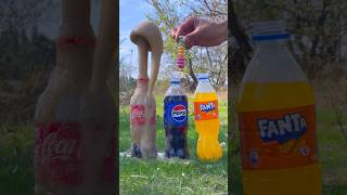 “Battle of Soda Coke vs Pepsi and Fanta vs Mentos” 🔥 cokevsmentos experiment [upl. by Zebedee]