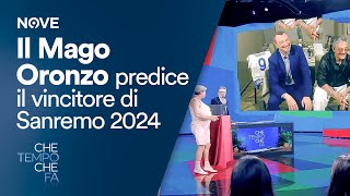 Che tempo che fa  Il Mago Oronzo aka Raul Cremona predice il vincitore di SANREMO 2024 [upl. by Ahsinyar]