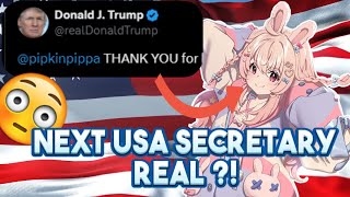 Pipkin Pippa the first Vtuber Secretary in the USA appointed by Donald Trump 😲 Pipkin Pippa Meme [upl. by Lissner]