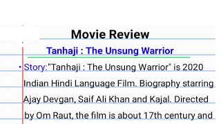 Movie Review  Film Review Writing  Tanhaji  The Unsung Warrior in English [upl. by Strephon938]