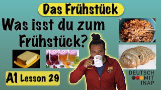 A1 German lesson 29  Essen und Trinken  das Frühstück  Breakfast  Vocabulary [upl. by Bliss]